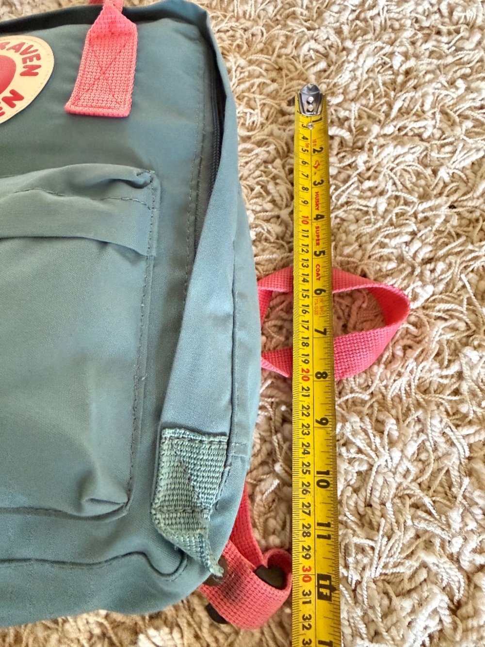 Fjallraven Kanken Mini Backpack Green Pink Adjustable Straps Small School Travel - Picture 11 of 13